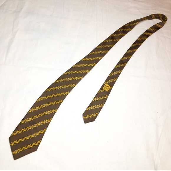 Tan Cream Hermès Paris Silk Vintage Men’s Tie - Picture 8 of 11